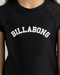 Rash Vests*Billabong Girls' Daylight Short Sleeve Rash Vest Black 1