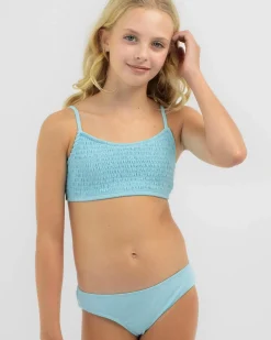Bikinis|Bikinis*Topanga Girls' Della Bralette Bikini Set Pastel Blue