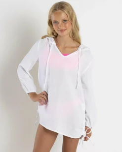 Beach Covers & Overswim*Topanga Girls' Eddie Cover Up White