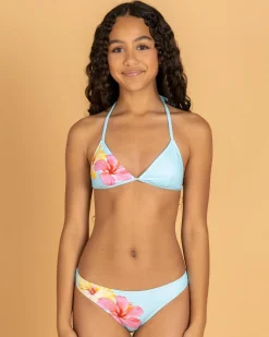 Bikinis*Topanga Girls' Eden Triangle Bikini Set Blue/pink