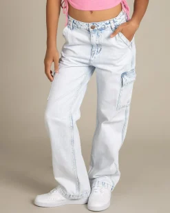 New Girls' Elkie Cargo Jeans Kids Jeans|Denim