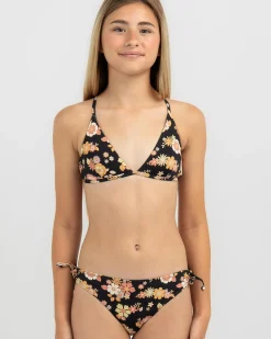 Bikinis*Kaiami Girls' Ember Triangle Bikini Set Black