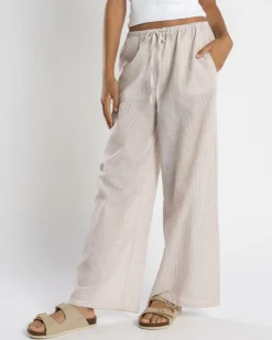 Bottoms*Mooloola Girls' Emilie Pants Taupe Stripe