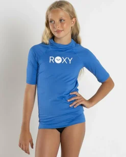 Rash Vests*Roxy Girls' Essential Short Sleeve Rash Vest Nebulas Blue