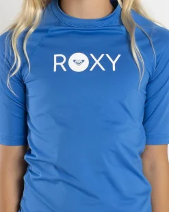 Rash Vests*Roxy Girls' Essential Short Sleeve Rash Vest Nebulas Blue