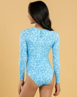 Clearance Girls' Flaura Bico Long Sleeve Surfsuit Kids Surf|One Pieces