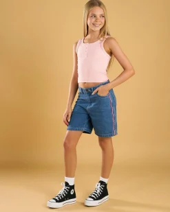 Online Girls' Flip Low Rise Wide Leg Jorts Kids Denim|Bottoms