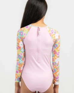 One Pieces*Roxy Girls' Floraya One Piece Swimsuit Autumn Sunset Floraya