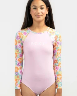 One Pieces*Roxy Girls' Floraya One Piece Swimsuit Autumn Sunset Floraya