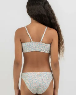 New Girls' Flower Bed Cropped Bikini Set Kids Bikinis