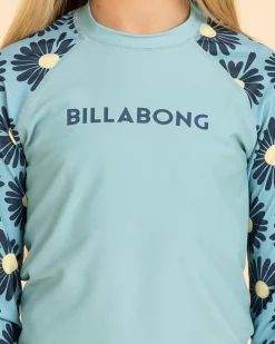 Rash Vests*Billabong Girls' Fresh Daze Rash Vest Set Misty Blue