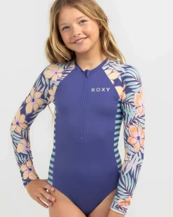 Hot Girls' Funky Palm Long Sleeve Surfsuit Kids Surf|Wetsuits & Surfsuits