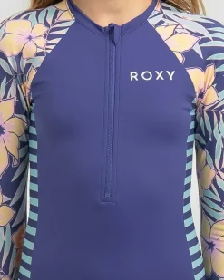 Hot Girls' Funky Palm Long Sleeve Surfsuit Kids Surf|Wetsuits & Surfsuits