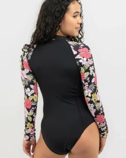 Surf|Wetsuits & Surfsuits*Topanga Girls' Getaway Surfsuit Black/multi