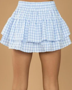 Bottoms*Ava And Ever Girls' Gigi Skort Blue Gingham