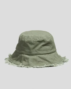 Headwear*Rusty Girls' Glimmer Bucket Hat Army Green