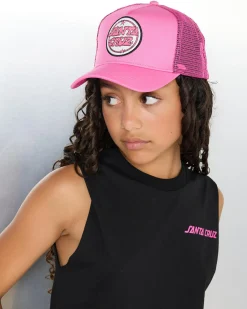 Headwear*Santa Cruz Girls' Glint Dot Fill Trucker Cap Pink