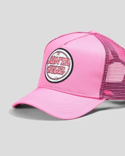 Headwear*Santa Cruz Girls' Glint Dot Fill Trucker Cap Pink