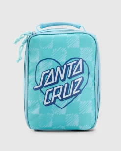 Bottles & Lunch Boxes*Santa Cruz Girls' Heart Dot Hollow Insulated Lunch Box Aqua Check