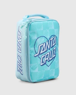 Bottles & Lunch Boxes*Santa Cruz Girls' Heart Dot Hollow Insulated Lunch Box Aqua Check