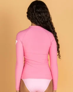 Rash Vests*Roxy Girls' Heater Long Sleeve Rash Vest Pink Cosmos