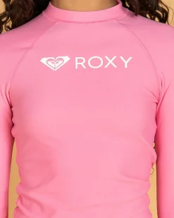 Rash Vests*Roxy Girls' Heater Long Sleeve Rash Vest Pink Cosmos