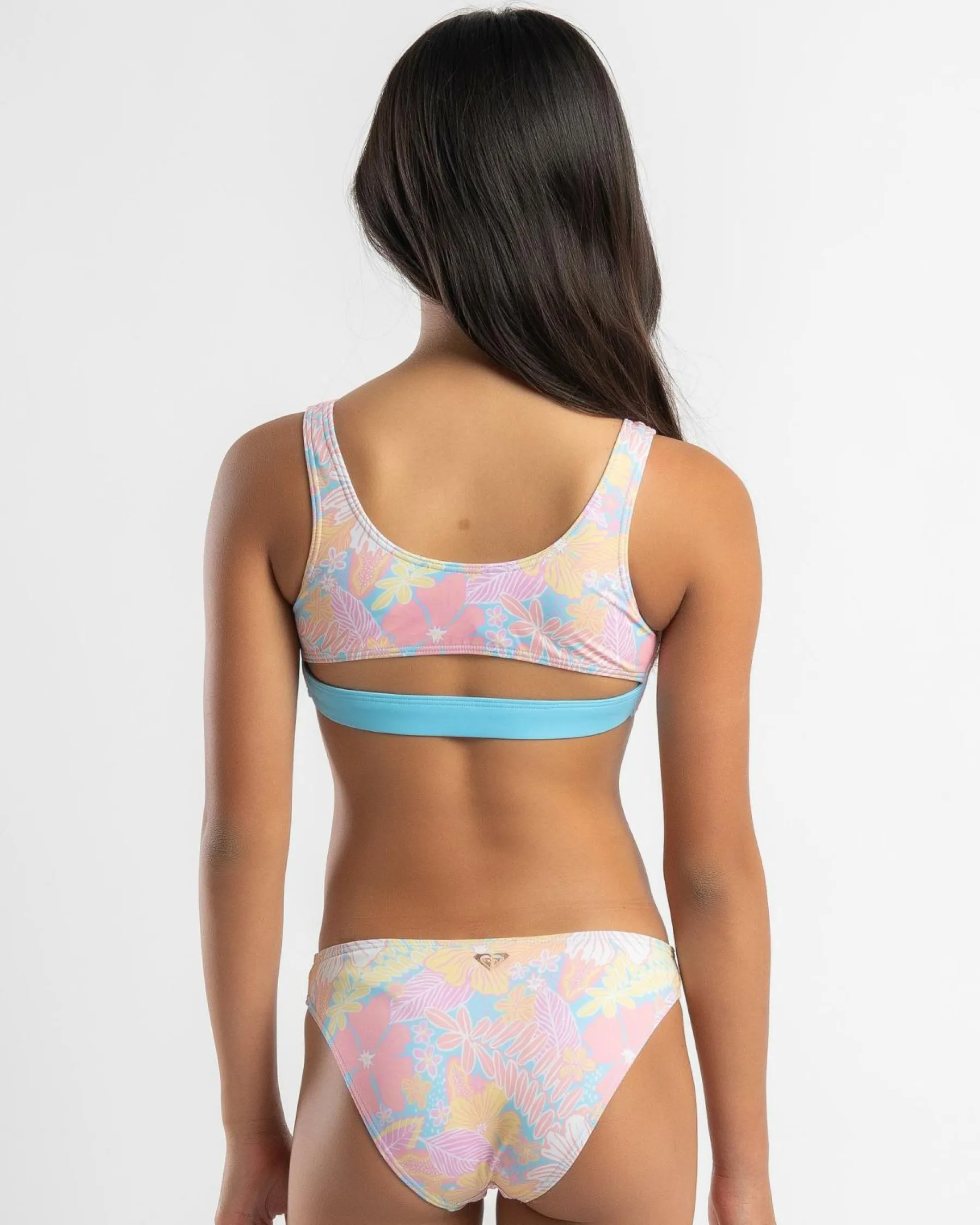 Bikinis*Roxy Girls' Hidden Garden Bralette Bikini Set Candlelight Peach Hidden Garden
