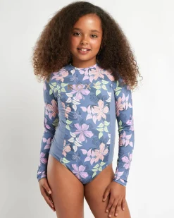 Surf|Wetsuits & Surfsuits*Roxy Girls' Hidden Garden Long Sleeve Surfsuit Wild Wind Sunny Floral Rg