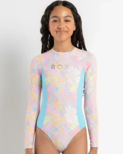 Surf|Wetsuits & Surfsuits*Roxy Girls' Hidden Garden Long Sleeve Surfsuit Candlelight Peach Hidden Garden