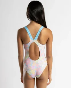 Surf|One Pieces*Roxy Girls' Hidden Garden One Piece Swimsuit Candlelight Peach Hidden Garden
