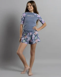 Sale Girls' Hidden Garden Short Sleeve Rash Vest Kids Rash Vests