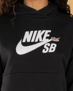 Outerwear*Nike Girls' Icon Fleece Hoodie SB Black/white
