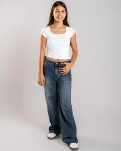 Jeans|Denim*DESU Girls' Icon Straight Leg Jeans Blasted Dark Blue