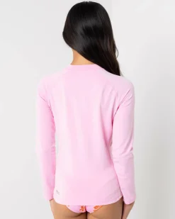 Rash Vests*Rip Curl Girls' Icon UV Brushed Long Sleeve Rash Vest Bright Pink