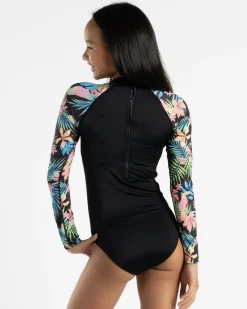 Surf|Wetsuits & Surfsuits*Billabong Girls' In Da Jungle Long Sleeve Surfsuit Black