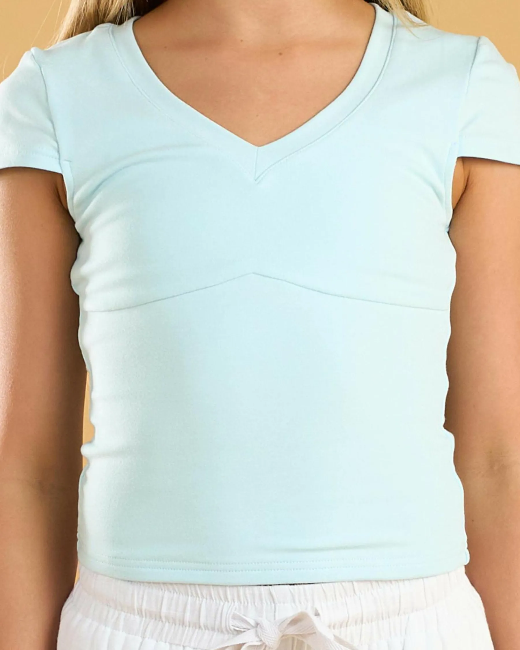 Online Girls' Indie Basic V Neck Top Kids Tops