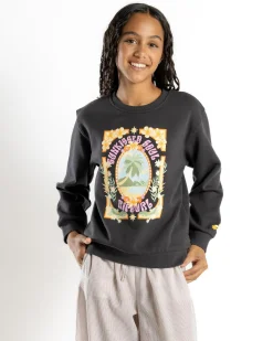 Outerwear*Rip Curl Girls' Island Bliss Art Sweatshirt Washed Black