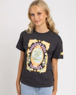 Tops*Rip Curl Girls' Island Bliss Art T-Shirt Washed Black