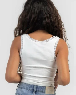 Tops*Mooloola Girls' Ivy Lace Tank Top White