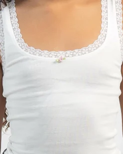Tops*Mooloola Girls' Ivy Lace Tank Top White