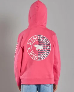 Best Girls' Jackaroo Flag Hoodie Kids Outerwear