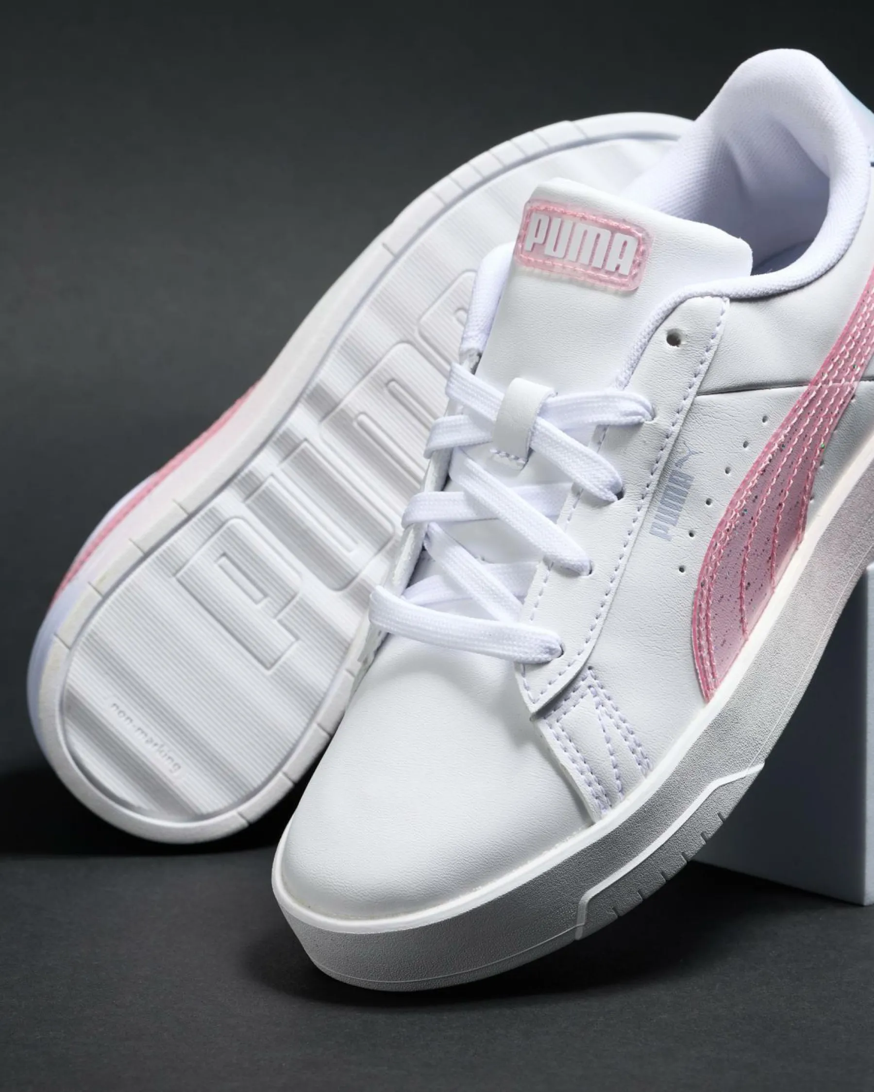 Sneakers*Puma Girls' Jada Classic Blurry Dreams Shoes Puma White/cool Weather/rose Mauve