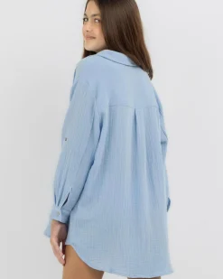 Beach Covers & Overswim*Topanga Girls' James Beach Cover Baby Blue
