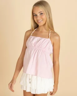 Tops*Mooloola Girls' Juli Hawaii Halter Top Light Pink