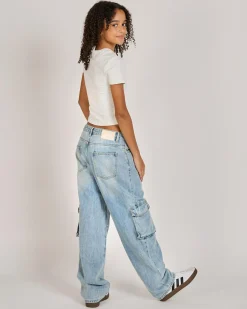 Jeans|Denim*DESU Girls' Juno Cargo Jeans Blasted Light Blue