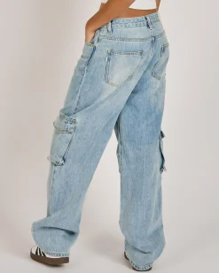 Jeans|Denim*DESU Girls' Juno Cargo Jeans Blasted Light Blue