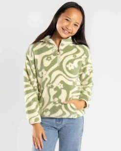 Hot Girl's Just In Time Pullover Fleece Kids Outerwear