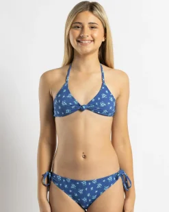 Bikinis*Kaiami Girls' Kenny Knot Bralette Bikini Set Blue