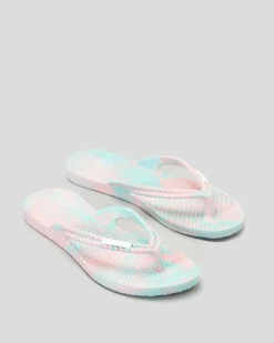 Flip Flops*Billabong Girls' Kicks Marble Thongs Mint Chip