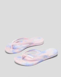 Flip Flops*Billabong Girls' Kicks Marble Thongs Blue
